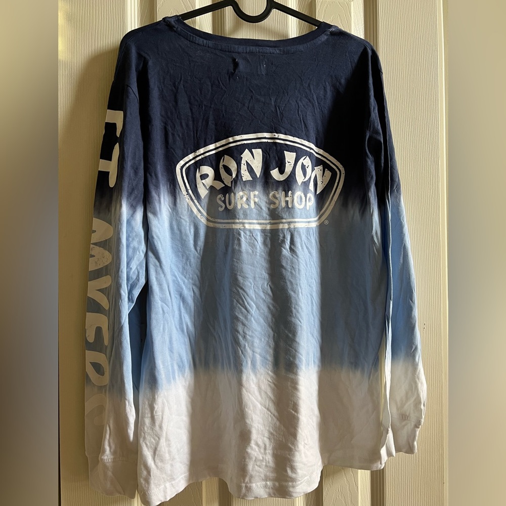 NWT Ron Jon Surf Shirt, L/S T-Shirt Blue Ombré Ft. Myers, M